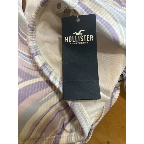 Hollister Swim Top Bikini Small Brand New with Tags  Lavender Swirl - Picture 4 of 8